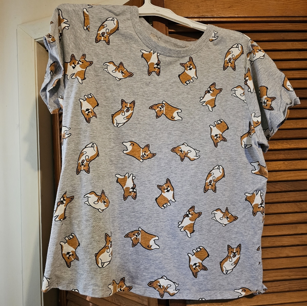Cute Gray Funny Corgi Shirt
